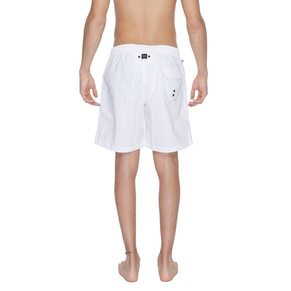 Blauer Witte Polyamide Zwembroek