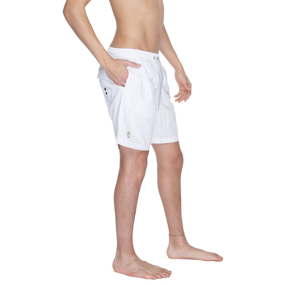 Blauer Witte Polyamide Zwembroek