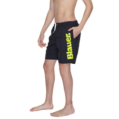 Blauer Zwarte Polyamide Zwembroek