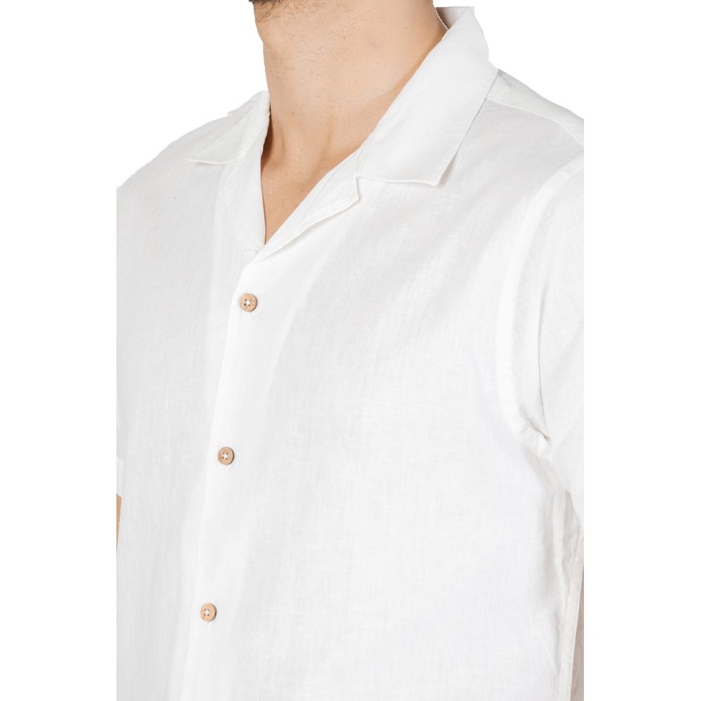 T-shirt à manches courtes en lin blanc Hamaki-Ho