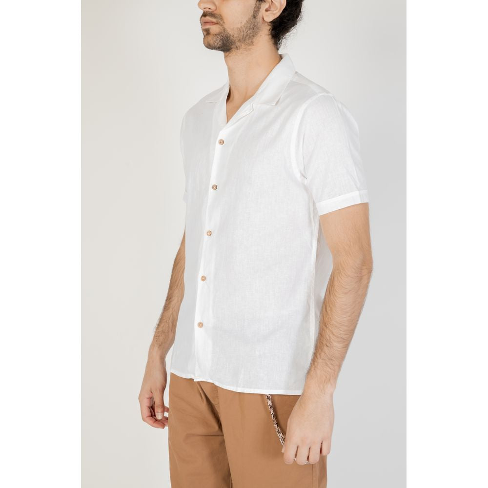 T-shirt à manches courtes en lin blanc Hamaki-Ho