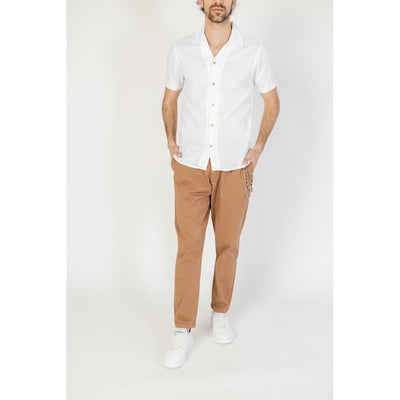 T-shirt à manches courtes en lin blanc Hamaki-Ho