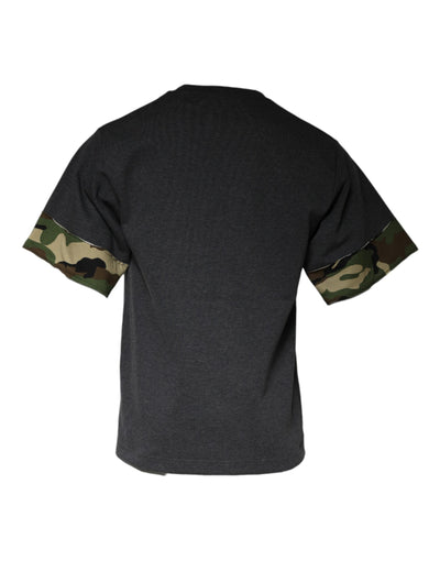 T-shirt ras du cou camouflage gris foncé Dolce &amp; Gabbana