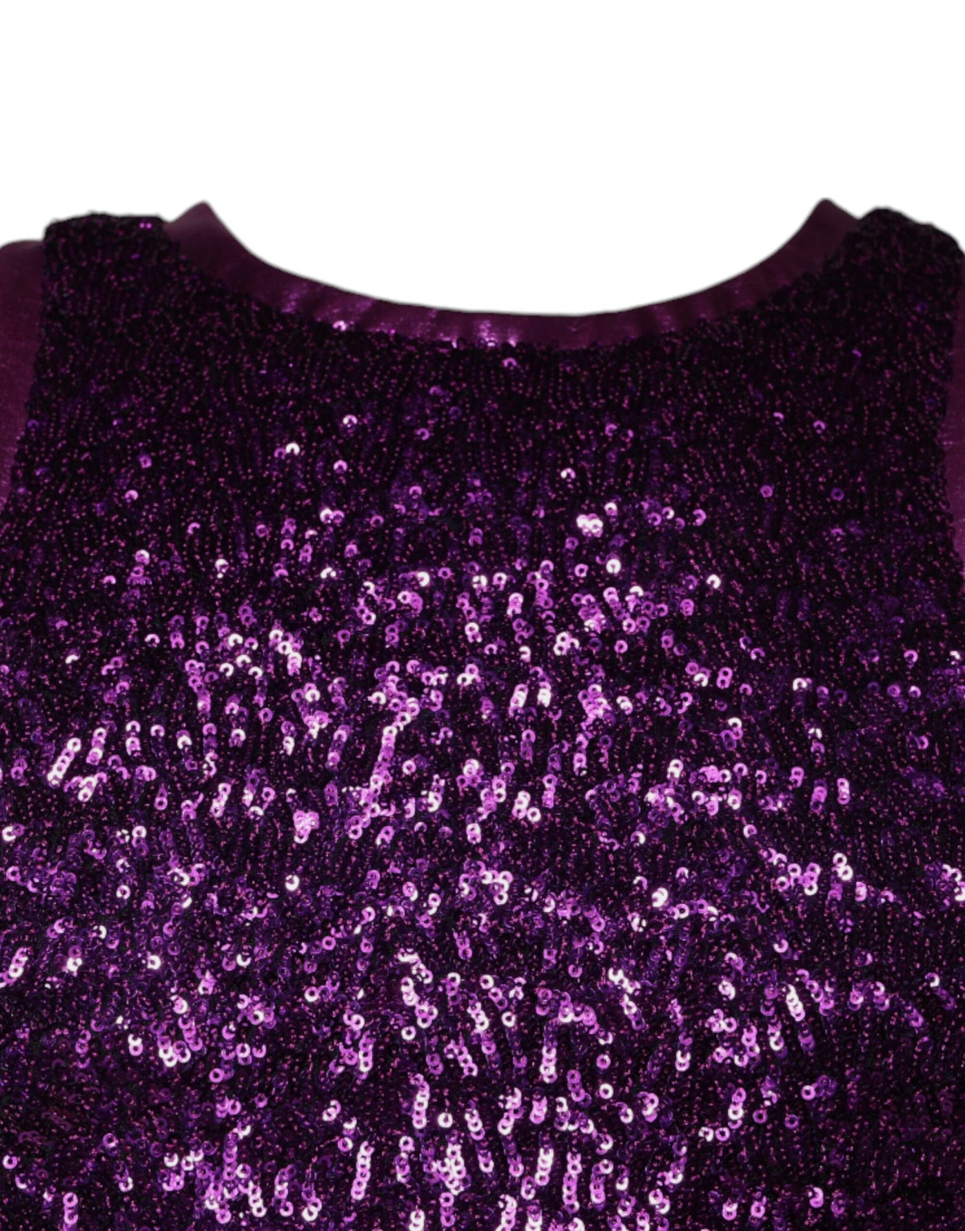 T-shirt sans manches à col rond et sequins violets Dolce &amp; Gabbana