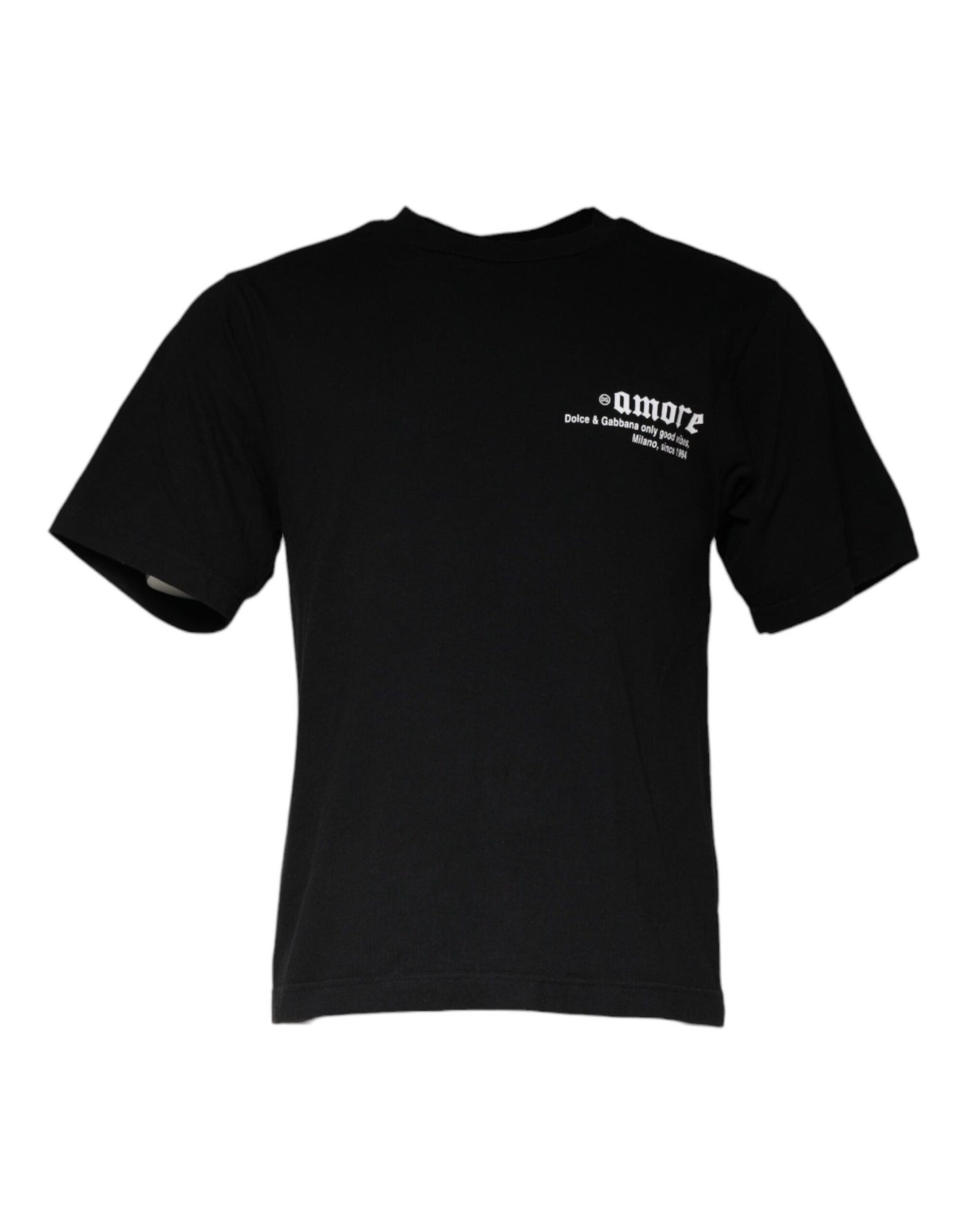 T-shirt ras du cou en coton noir imprimé Amore de Dolce &amp; Gabbana