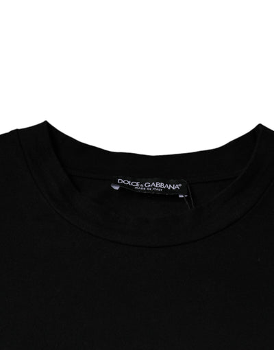 T-shirt ras du cou en coton noir imprimé Amore de Dolce &amp; Gabbana