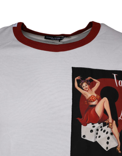 Dolce &amp; Gabbana Wit T-shirt met ronde hals en grafische print van katoen