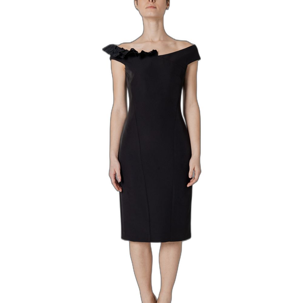 Sandro Ferrone zwarte polyester midi