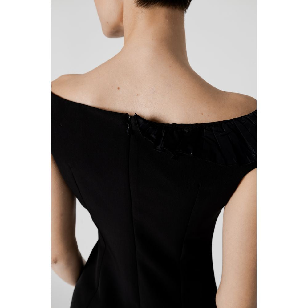 Sandro Ferrone zwarte polyester midi