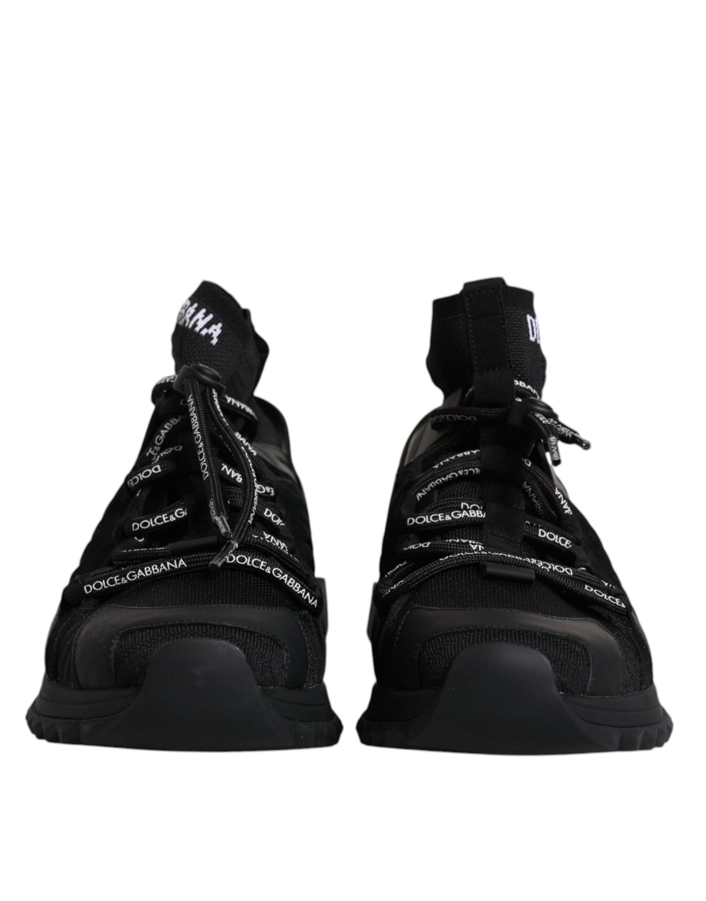 Dolce &amp; Gabbana Zwarte Sorrento Logo Heren Sneakers Sokken Schoenen