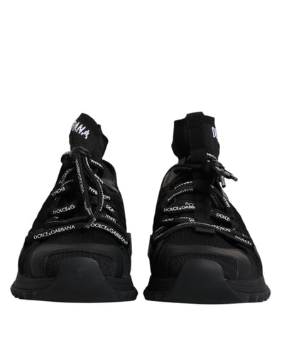 Dolce &amp; Gabbana Zwarte Sorrento Logo Heren Sneakers Sokken Schoenen