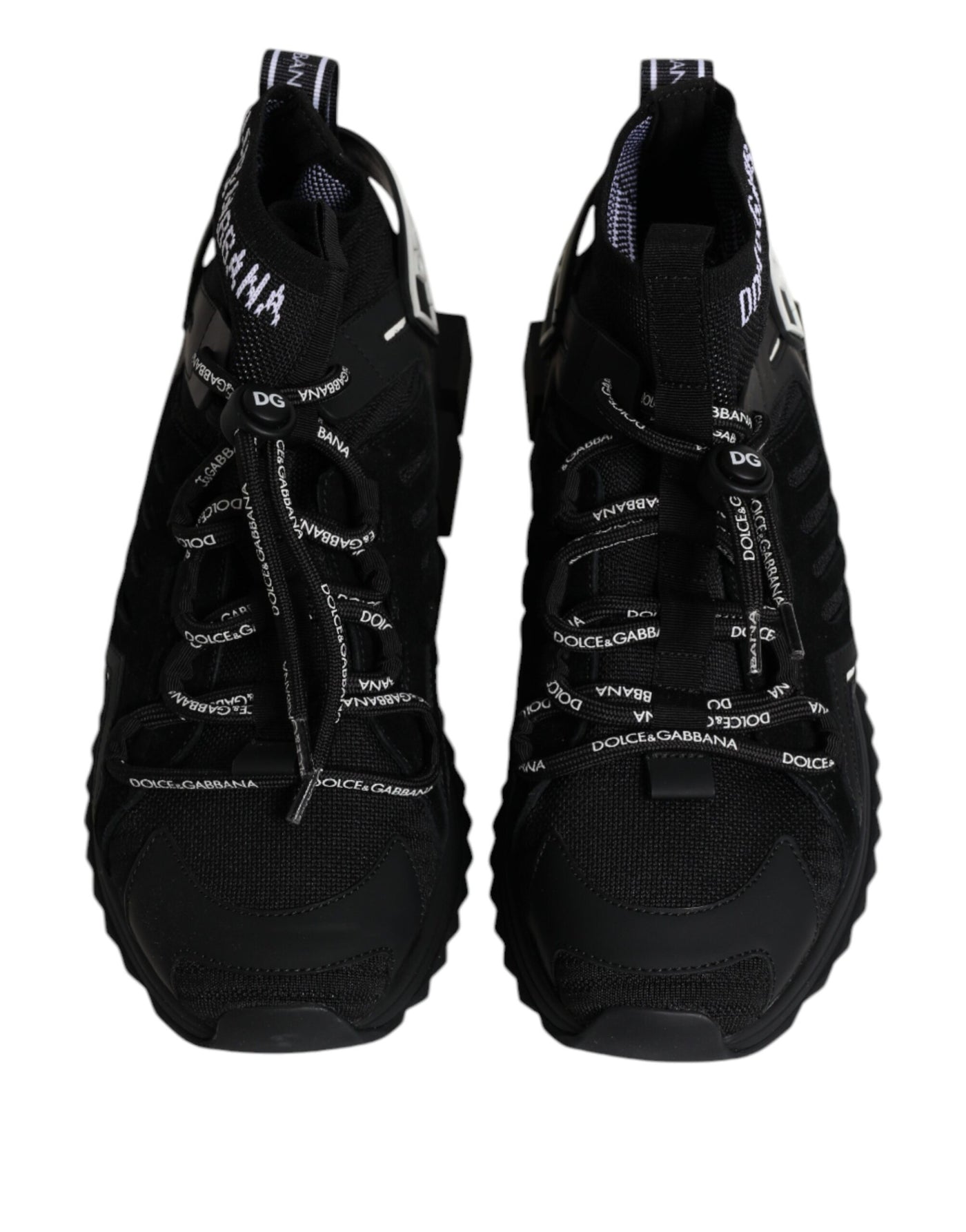 Dolce &amp; Gabbana Zwarte Sorrento Logo Heren Sneakers Sokken Schoenen