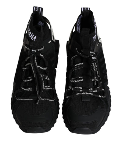 Dolce &amp; Gabbana Zwarte Sorrento Logo Heren Sneakers Sokken Schoenen