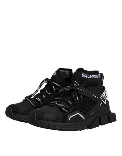 Dolce &amp; Gabbana Zwarte Sorrento Logo Heren Sneakers Sokken Schoenen