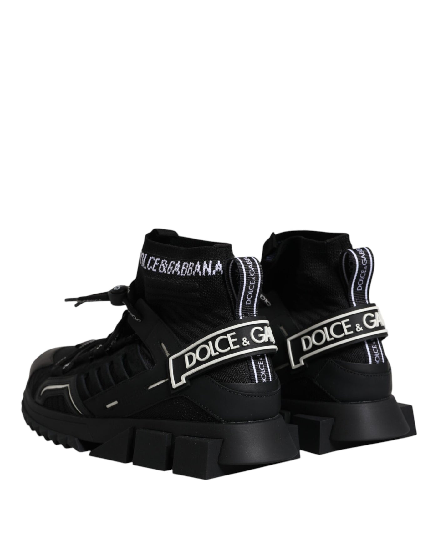 Dolce &amp; Gabbana Zwarte Sorrento Logo Heren Sneakers Sokken Schoenen