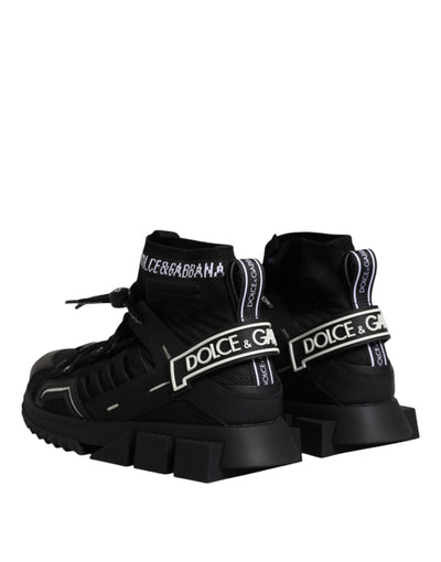 Dolce &amp; Gabbana Zwarte Sorrento Logo Heren Sneakers Sokken Schoenen