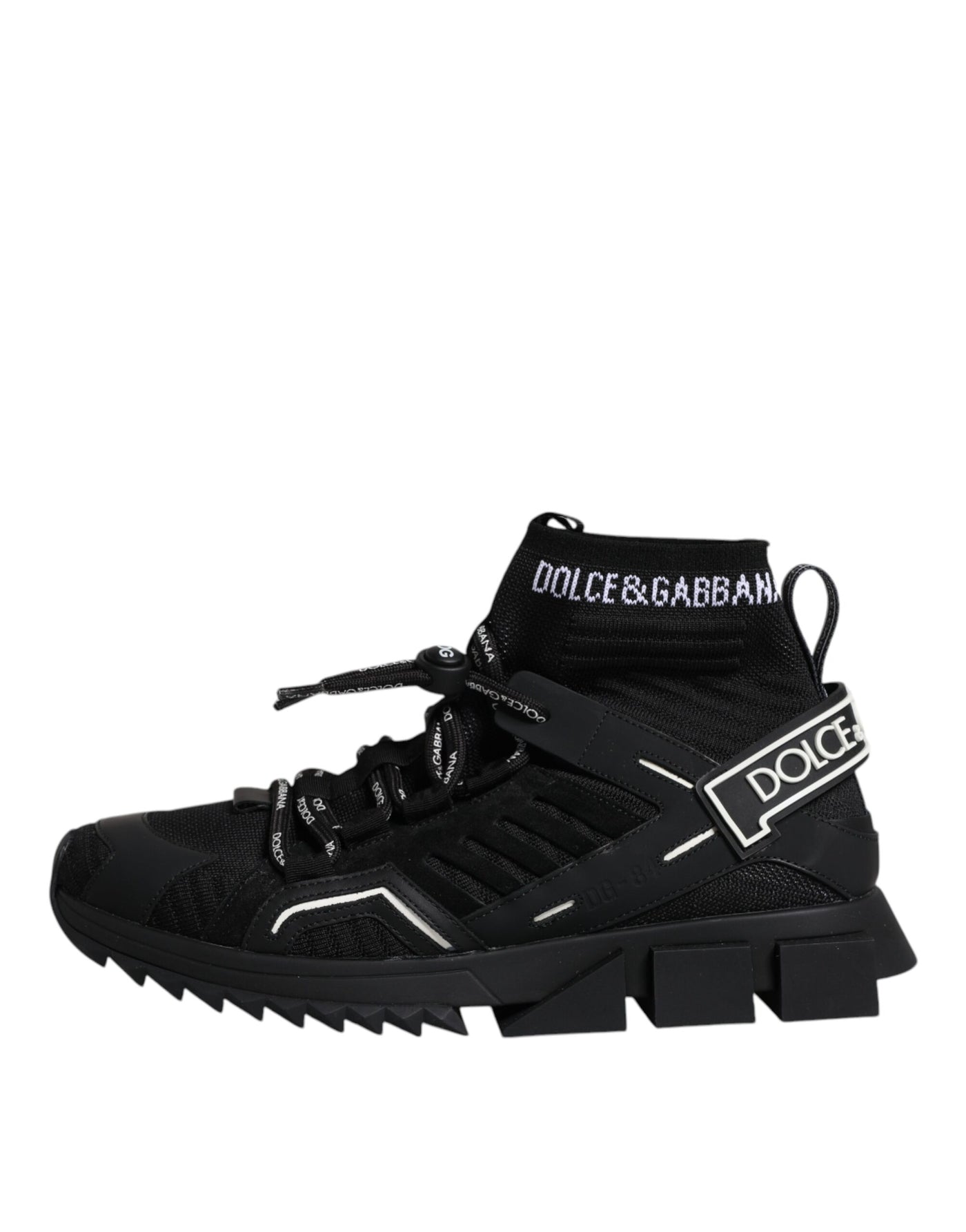Dolce &amp; Gabbana Zwarte Sorrento Logo Heren Sneakers Sokken Schoenen