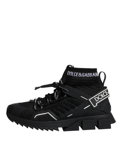 Dolce &amp; Gabbana Zwarte Sorrento Logo Heren Sneakers Sokken Schoenen