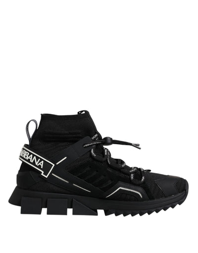 Dolce &amp; Gabbana Zwarte Sorrento Logo Heren Sneakers Sokken Schoenen