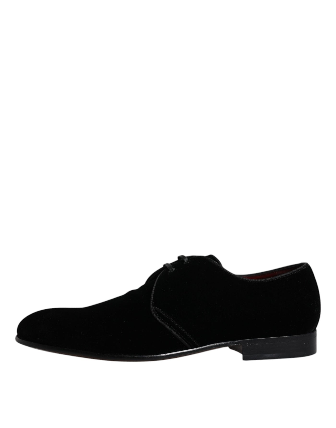 Dolce &amp; Gabbana zwarte fluwelen leren veterschoenen