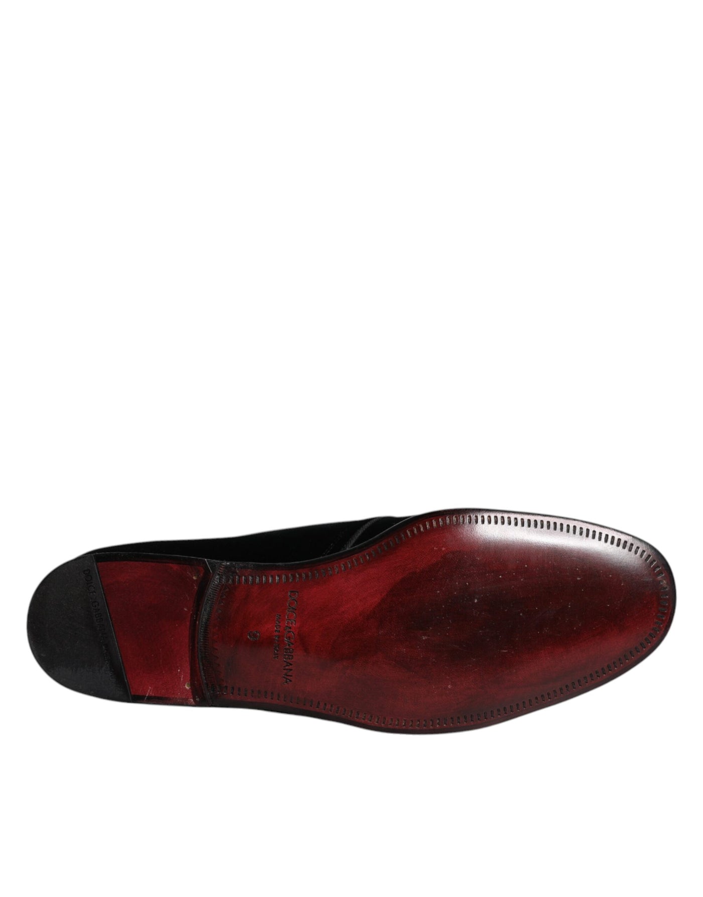 Dolce &amp; Gabbana zwarte fluwelen leren veterschoenen
