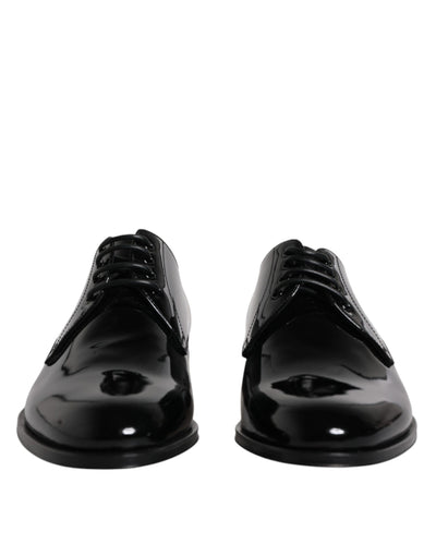 Dolce &amp; Gabbana Zwarte Patentleren Derby Formele Schoenen