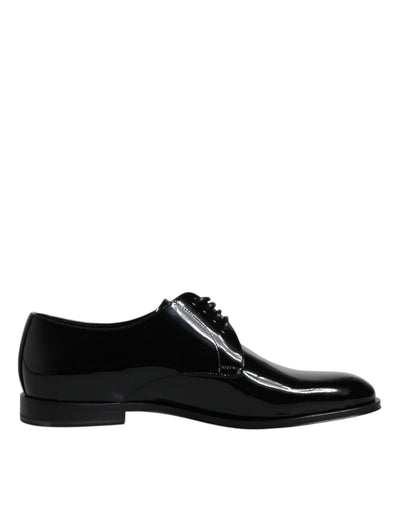 Dolce &amp; Gabbana Zwarte Patentleren Derby Formele Schoenen