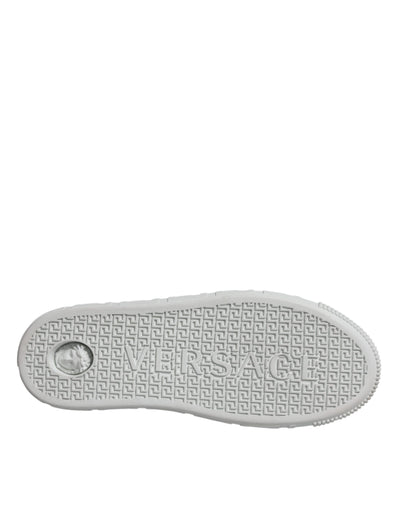 Versace Witte Roze Greca Print Platform Lage Sneakers Schoenen