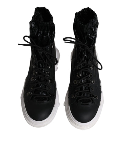 Dolce &amp; Gabbana Zwarte Nylon Galileo High Top Sneakers Schoenen