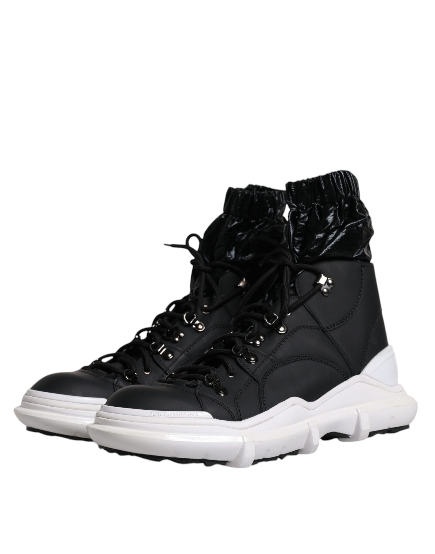 Dolce &amp; Gabbana Zwarte Nylon Galileo High Top Sneakers Schoenen