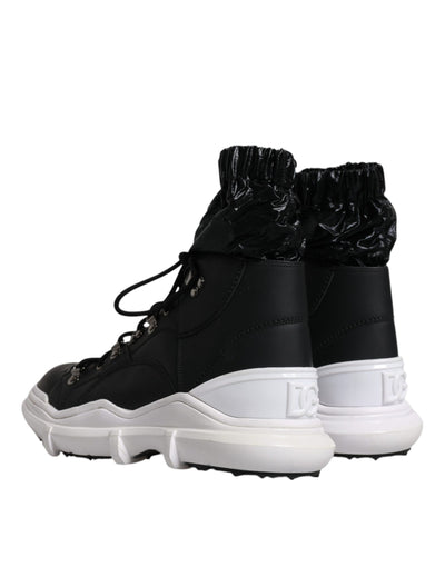 Dolce &amp; Gabbana Zwarte Nylon Galileo High Top Sneakers Schoenen