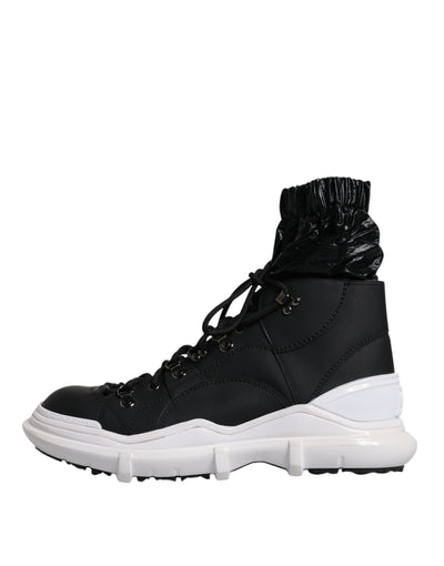 Dolce &amp; Gabbana Zwarte Nylon Galileo High Top Sneakers Schoenen