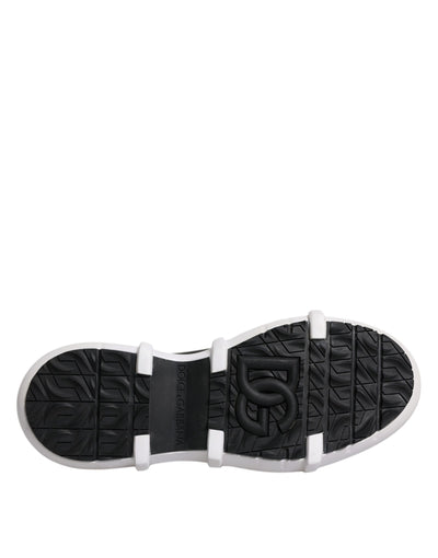 Dolce &amp; Gabbana Zwarte Nylon Galileo High Top Sneakers Schoenen