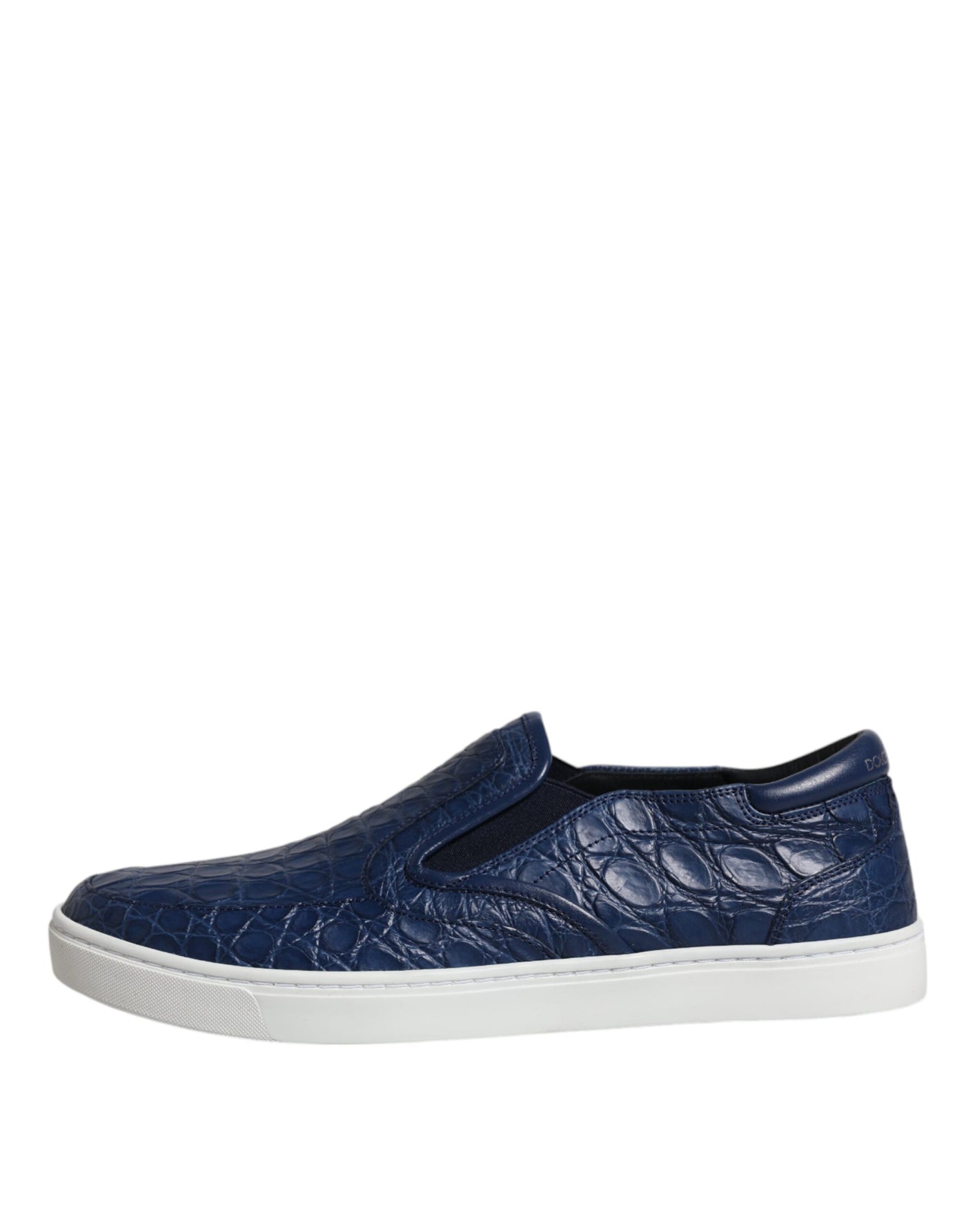 Dolce &amp; Gabbana Blauwe Croc Exotische Leren Heren Sneakers
