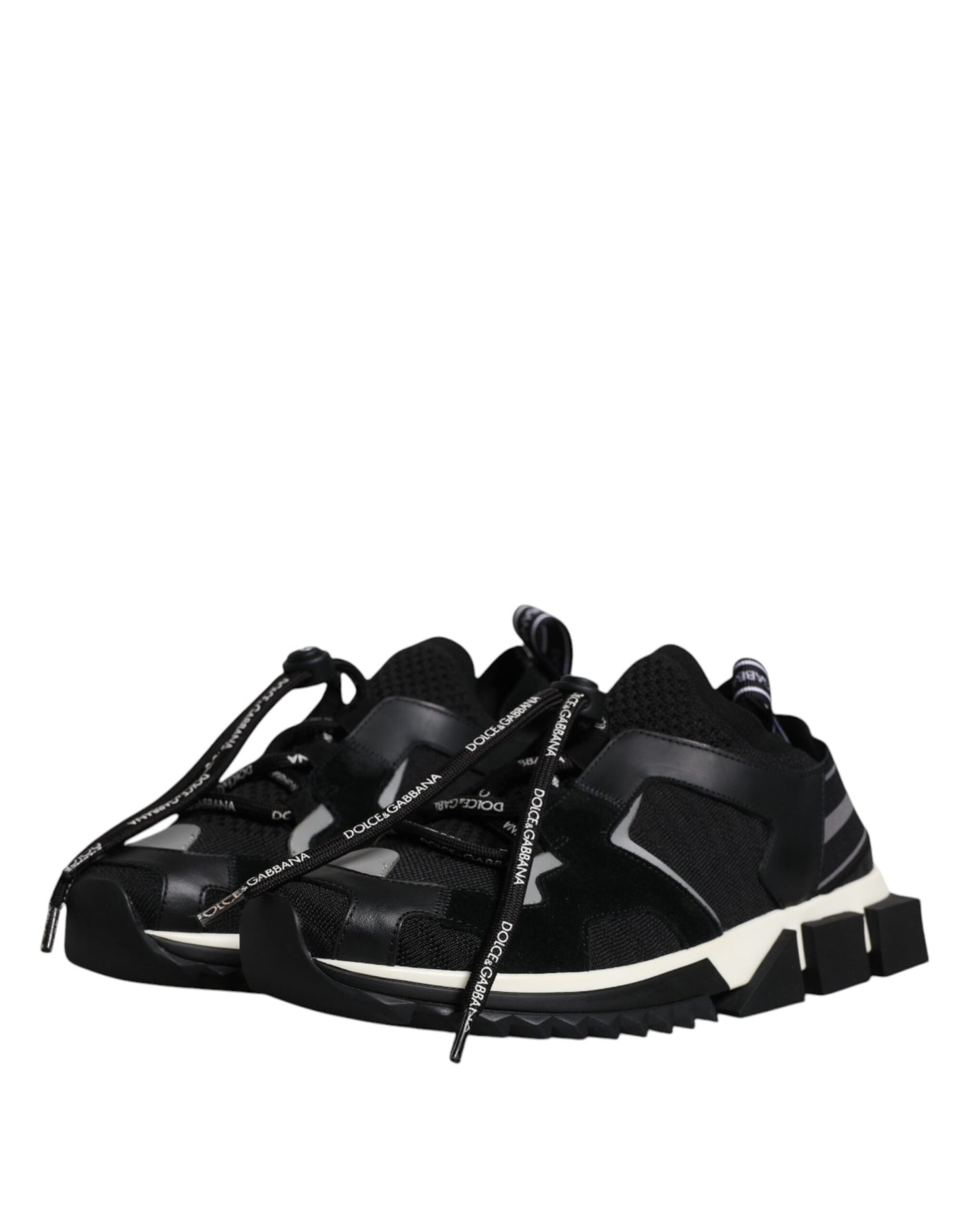 Dolce &amp; Gabbana Zwart Wit Logo Sorrento Heren Sneakers Schoenen
