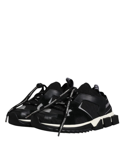 Dolce &amp; Gabbana Zwart Wit Logo Sorrento Heren Sneakers Schoenen