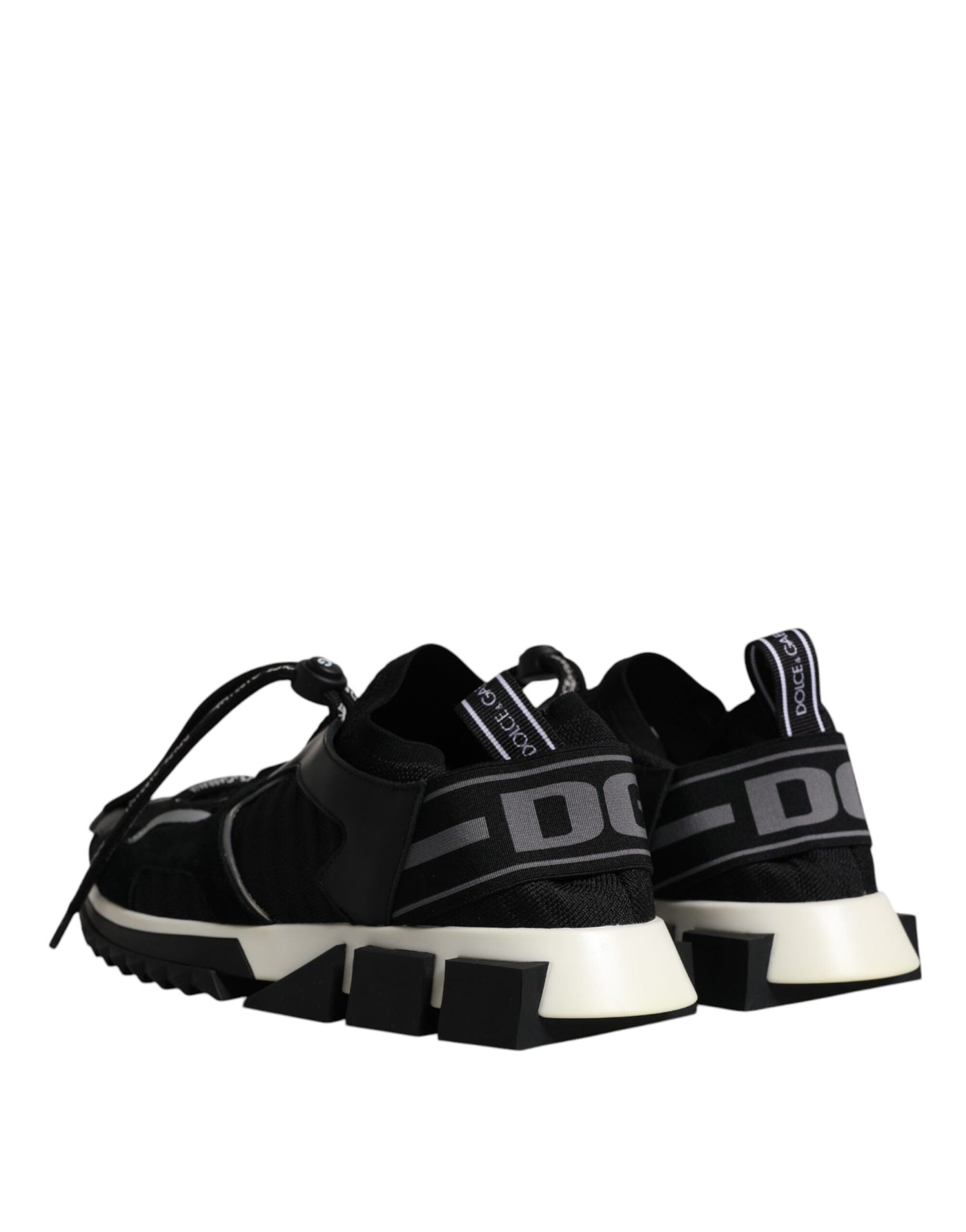 Dolce &amp; Gabbana Zwart Wit Logo Sorrento Heren Sneakers Schoenen