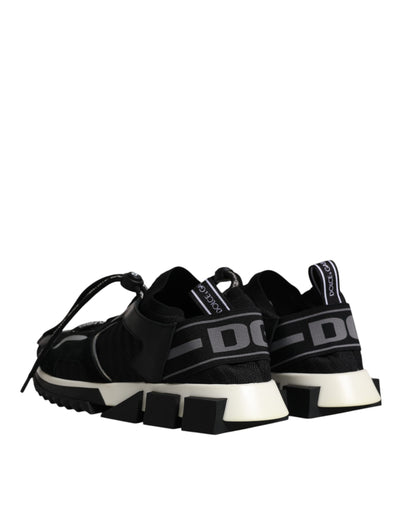 Dolce &amp; Gabbana Zwart Wit Logo Sorrento Heren Sneakers Schoenen