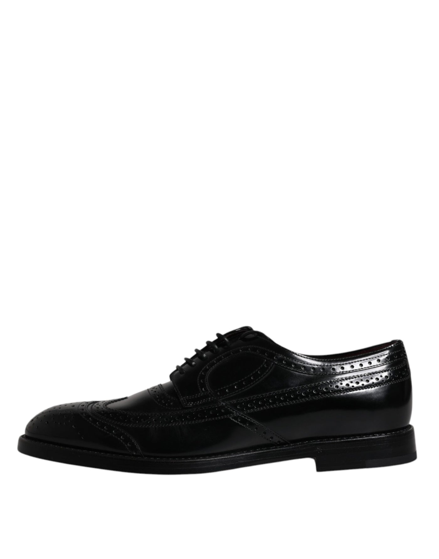 Dolce &amp; Gabbana Zwarte Leren Derby Wingtip Formele Schoenen