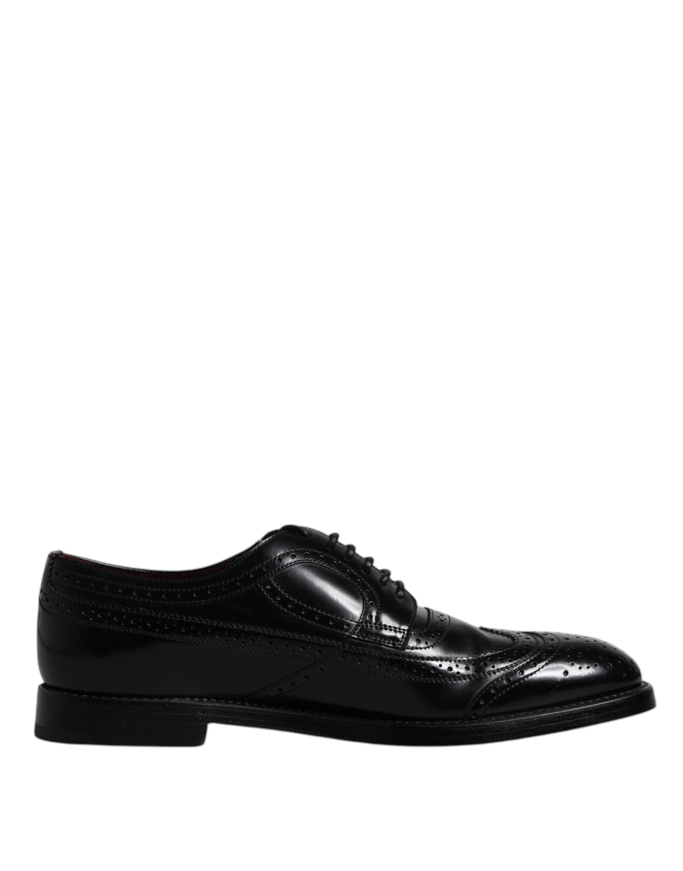 Dolce &amp; Gabbana Zwarte Leren Derby Wingtip Formele Schoenen