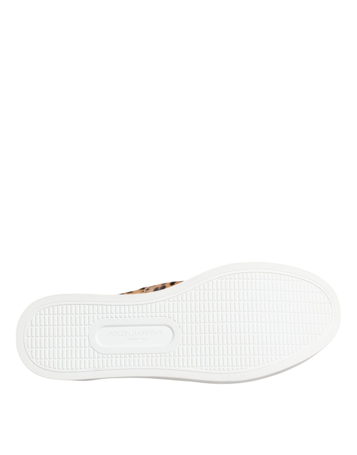 Dolce &amp; Gabbana Bruine Kalfsleren Bont Luipaard Heren Sneakers Schoenen