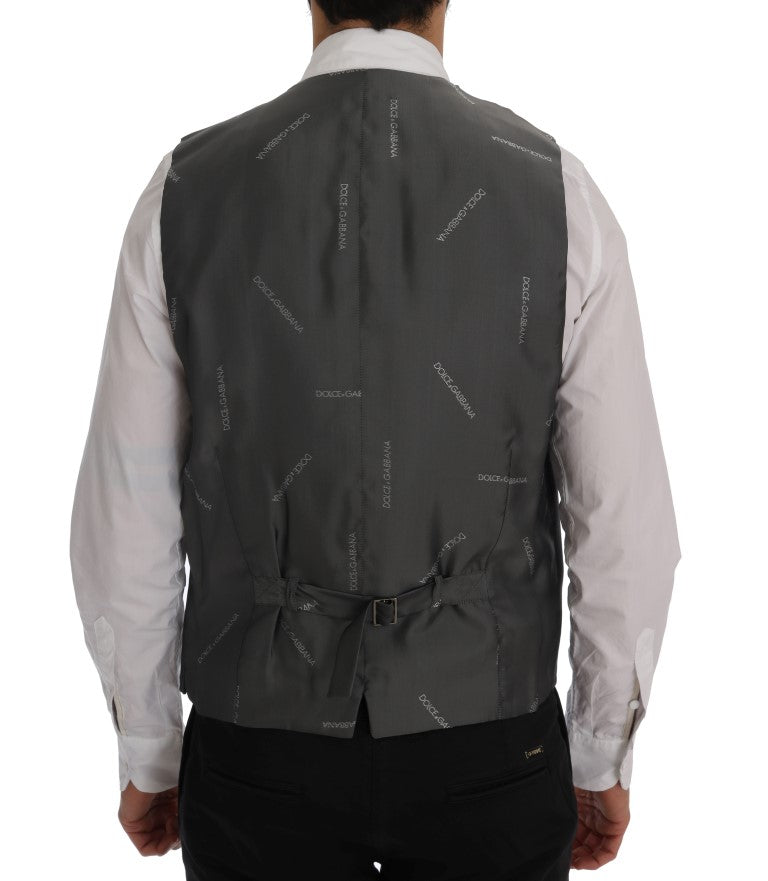 Dolce &amp; Gabbana grijs STAFF katoenen gestreept vest