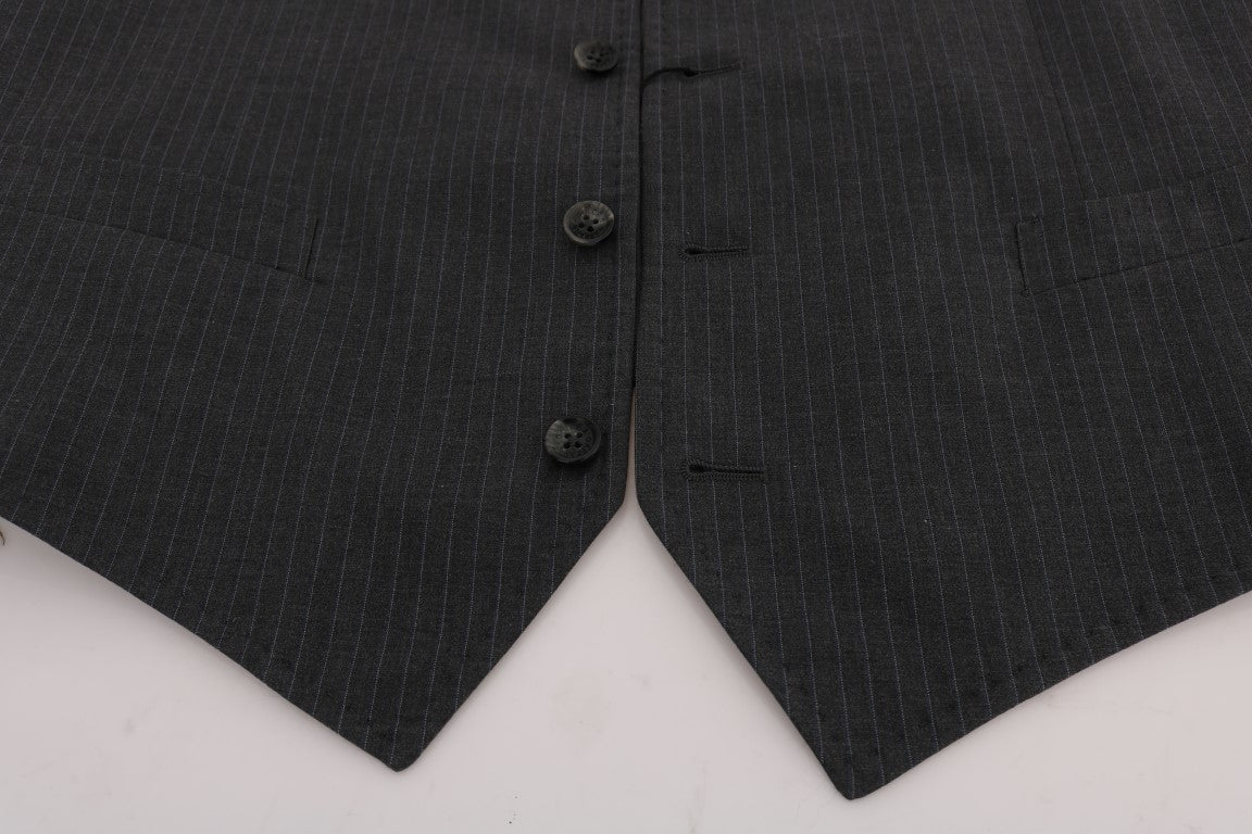 Dolce &amp; Gabbana grijs STAFF katoenen gestreept vest
