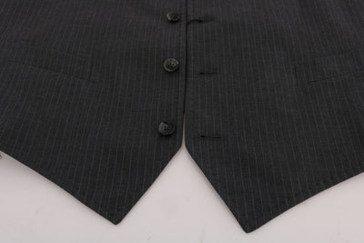 Dolce &amp; Gabbana grijs STAFF katoenen gestreept vest