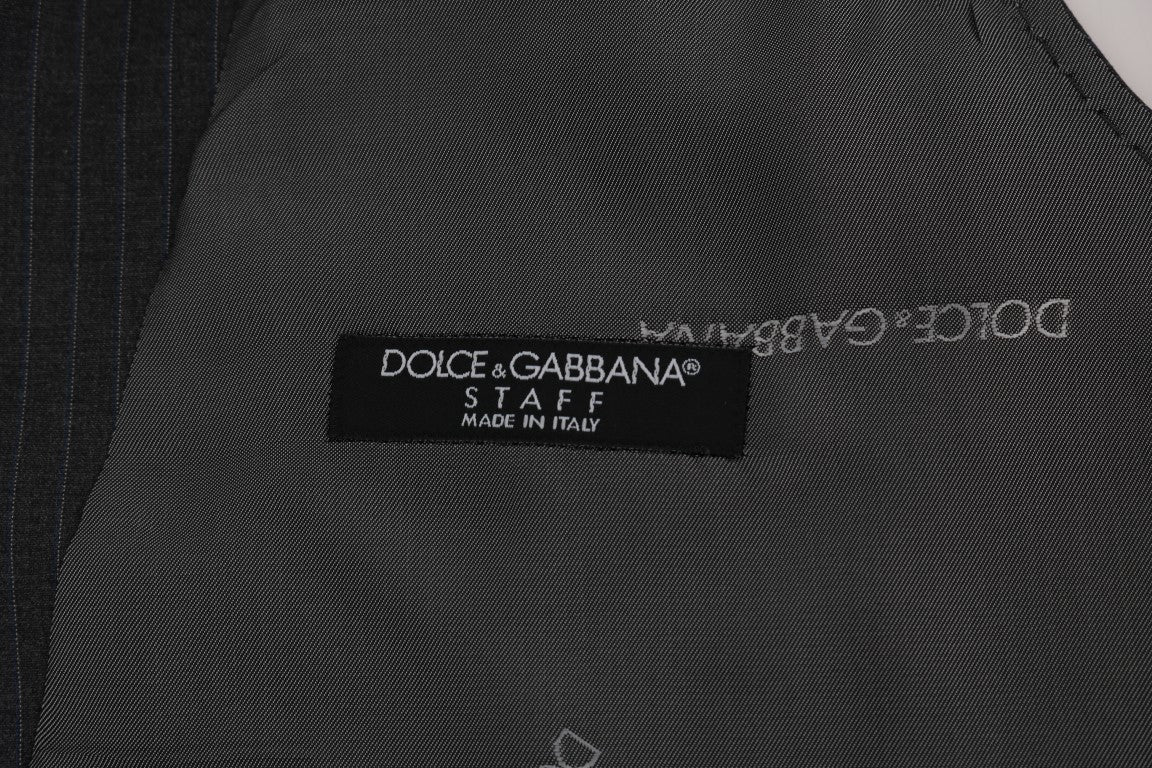 Dolce &amp; Gabbana grijs STAFF katoenen gestreept vest