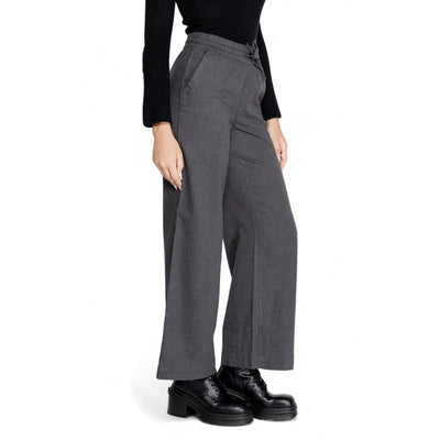 Pantalon en coton gris Jacqueline De Yong