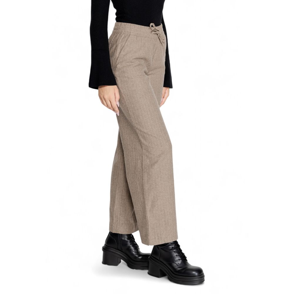 Pantalon en coton marron Jacqueline De Yong