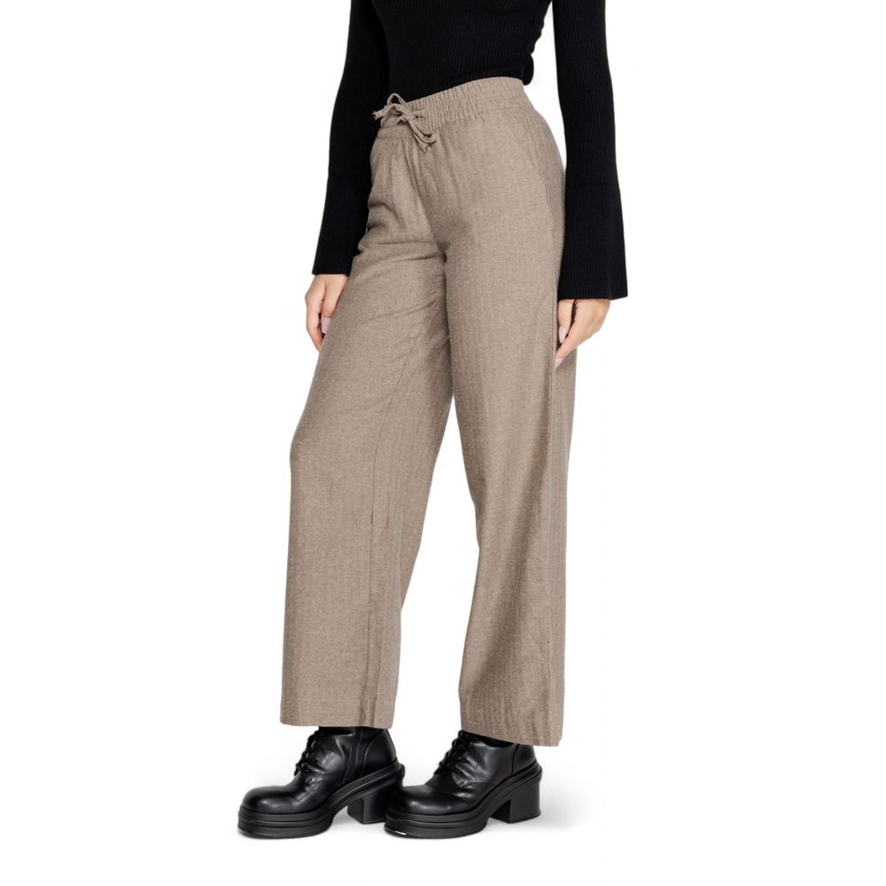 Pantalon en coton marron Jacqueline De Yong