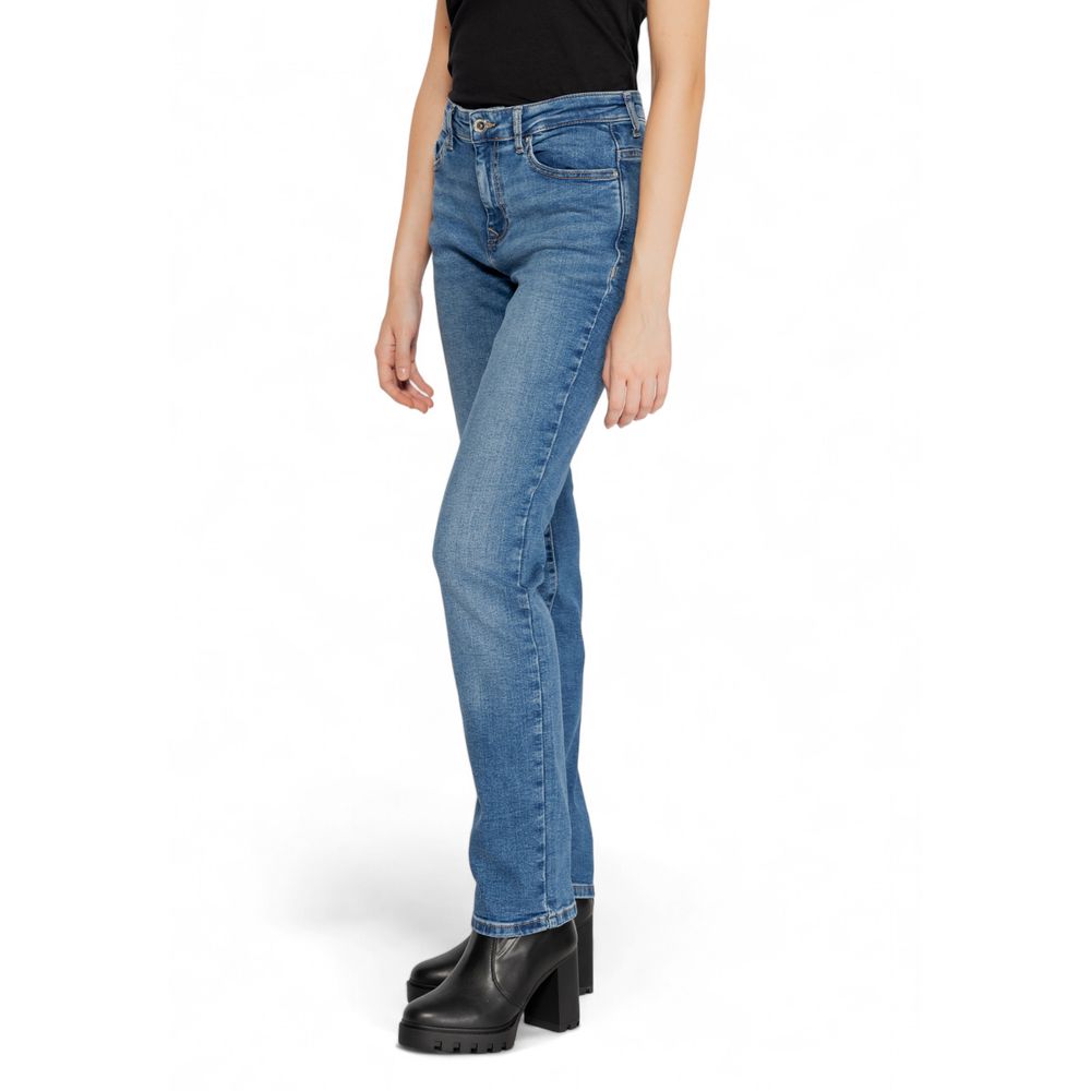 Alleen blauwe katoenen jeans en broek