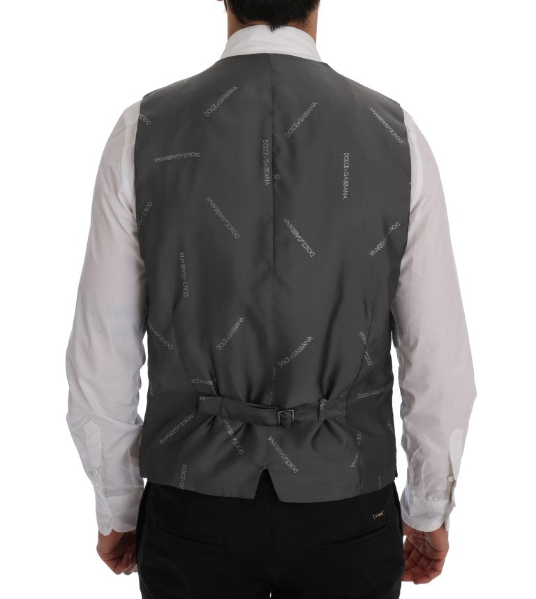Dolce &amp; Gabbana grijs STAFF katoenen gestreept vest
